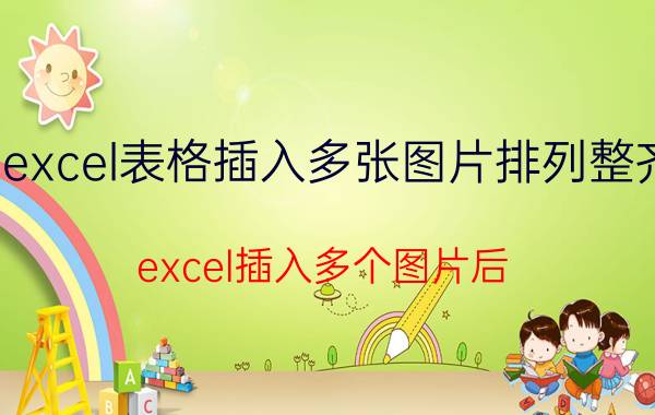 excel表格插入多张图片排列整齐 excel插入多个图片后，怎么样自动排列整齐？